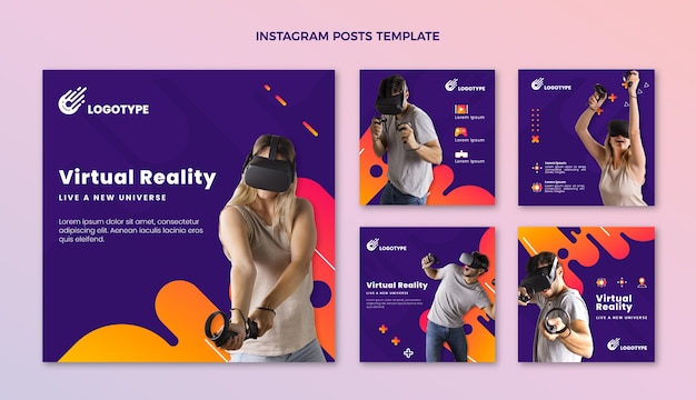 Post di Instagram con tecnologia astratta sfumata