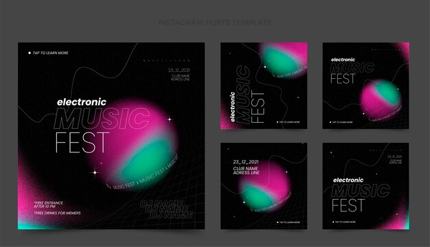 Post di instagram del festival musicale a trama sfumata