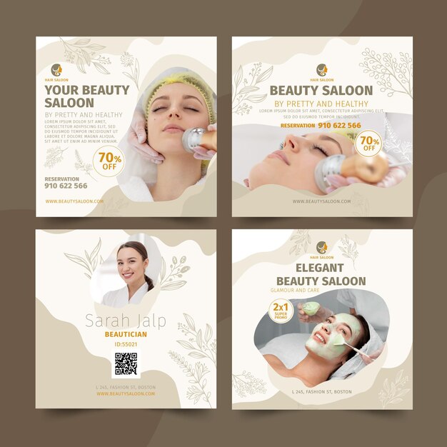 Post di instagram del salone di bellezza