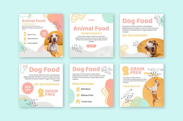 Post di instagram di cibo per animali