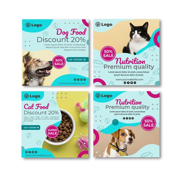 Post di instagram di cibo per animali