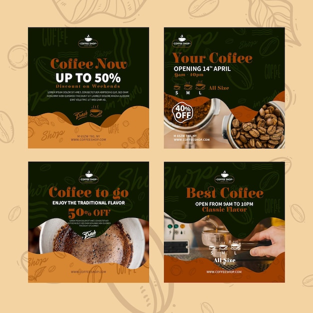 Post di instagram di una caffetteria