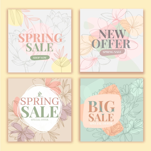 Post di instagram di vendita di primavera