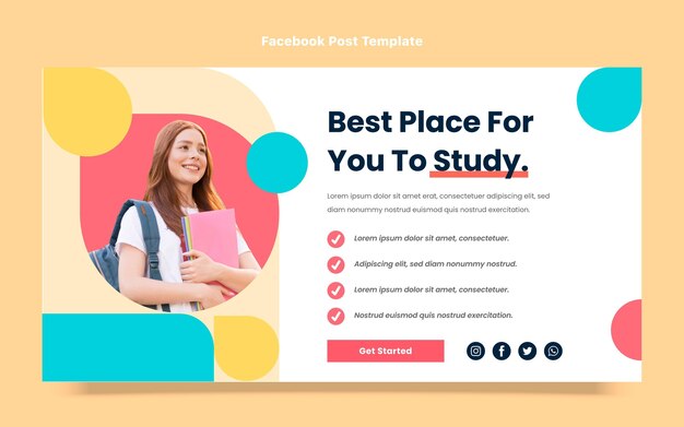 Post facebook con tecnologia minimale