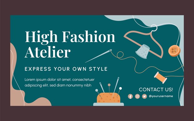 Post facebook dell'atelier di moda minimal