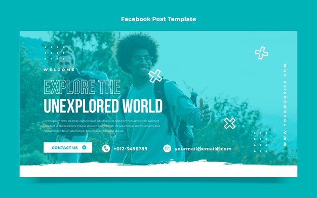 Post facebook di trekking design piatto