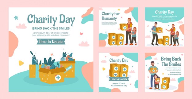 Post ig piatti disegnati a mano per eventi di beneficenza