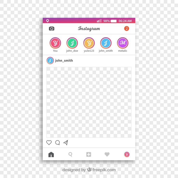 Vettore gratuito post instagram con sfondo trasparente