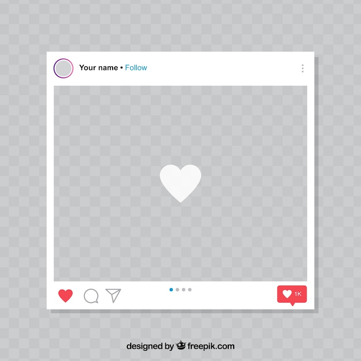Vettore gratuito post instagram con sfondo trasparente