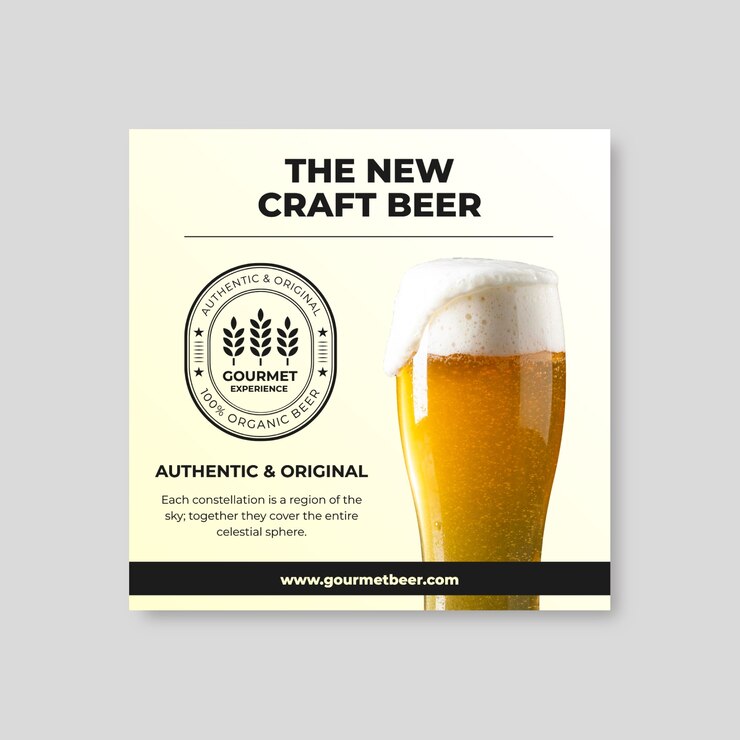 Vettore gratuito post su facebook del birrificio professionale di birra biologica