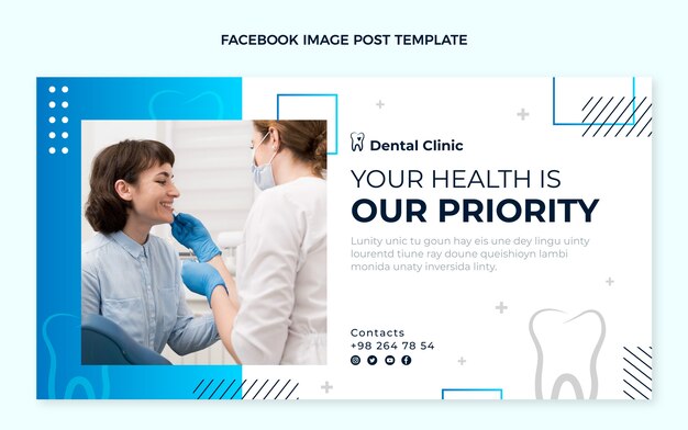 Post su Facebook della clinica dentale gradiente