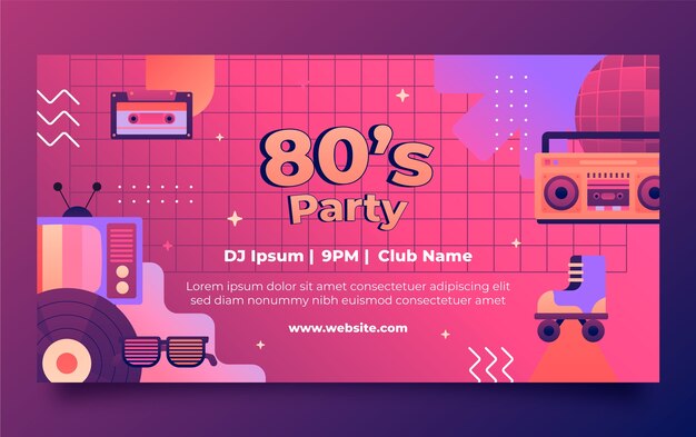 Post su Facebook per la celebrazione della festa degli anni '80