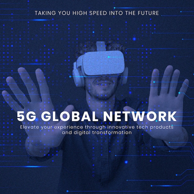 post sui social media aziendali del modello di tecnologia di rete 5G