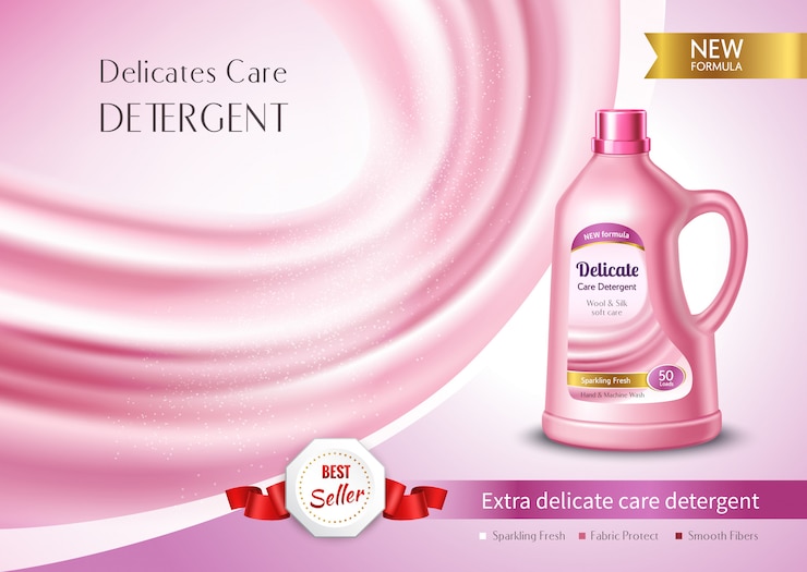 Vettore gratuito poster ad detergente delicato