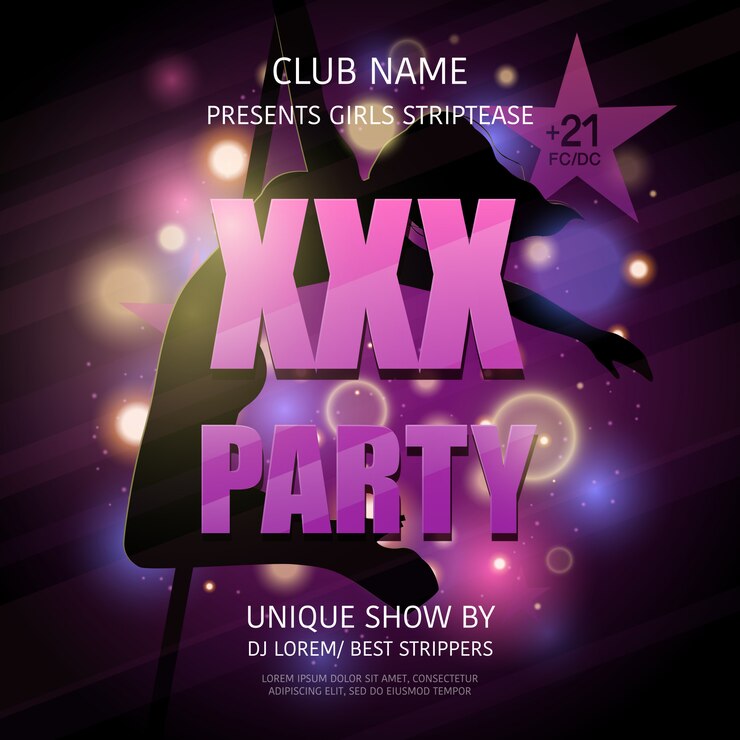Vettore gratuito poster del club strip club