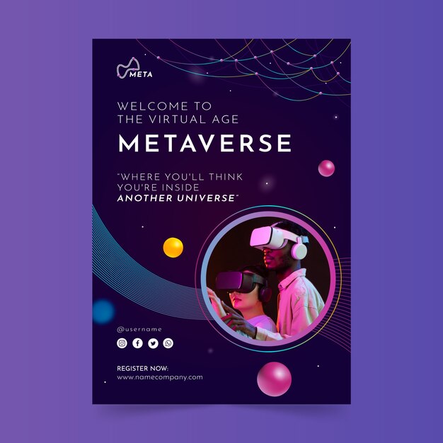 Poster del concetto di metaverso sfumato