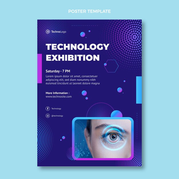 Poster della tecnologia dei mezzitoni sfumati
