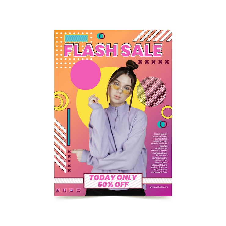 Vettore gratuito poster dello shopping online
