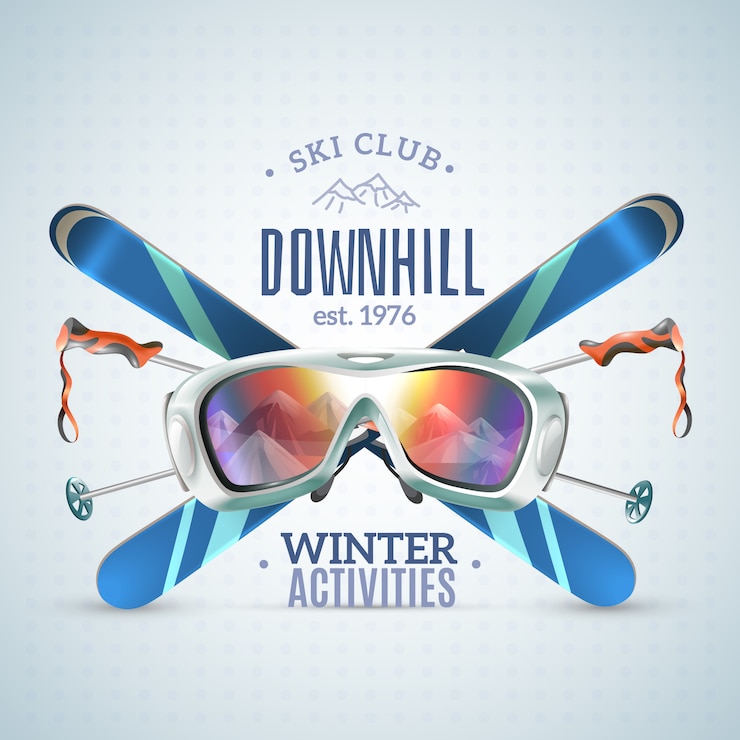 Vettore gratuito poster dello ski club