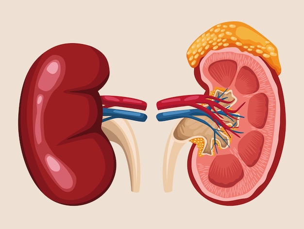poster di anatomia degli organi realistici del rene