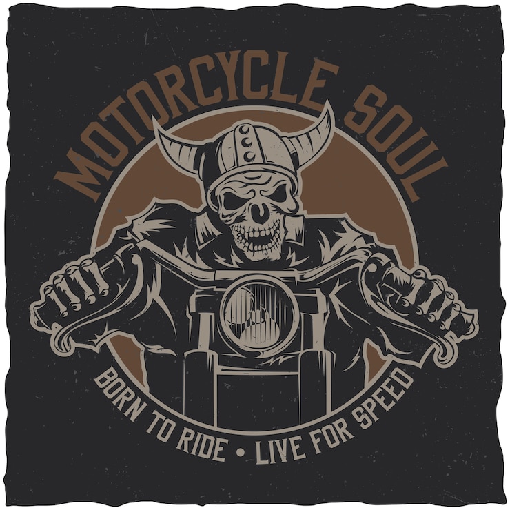 Vettore gratuito poster di anima motociclistica
