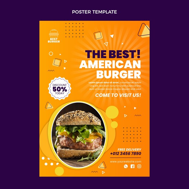 Poster di cibo dal design piatto