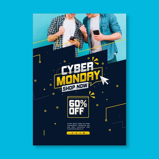 Poster di Cyber lunedì con sconto
