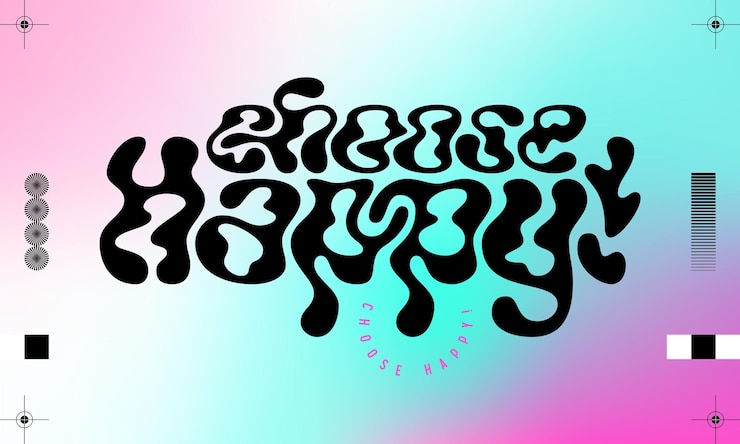 Vettore gratuito poster di lettere realizzato con carattere distorto e citazione motivazionale feel the flow