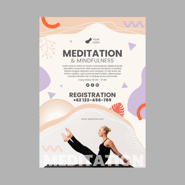Poster di meditazione e consapevolezza