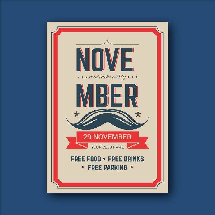 Vettore gratuito poster di movember