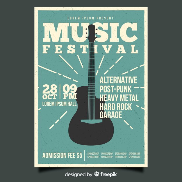 Poster di musica retrò modello