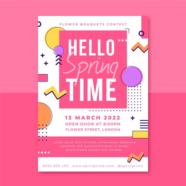 Poster di primavera colorata di Memphis