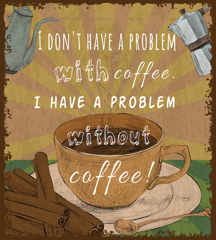 Vettore gratuito poster di tazza caffè retrò