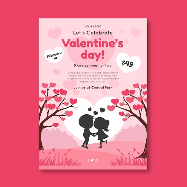 Poster di vendita di san valentino a4