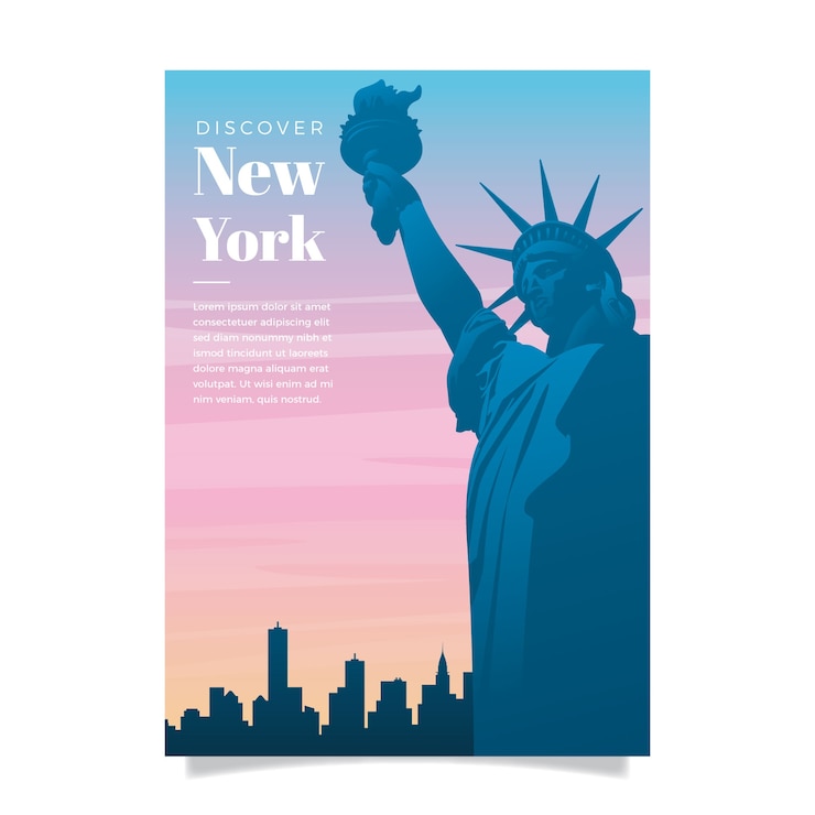 Vettore gratuito poster di viaggio illustrato