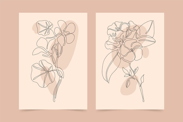 Vettore gratuito poster disegnato a mano a una linea