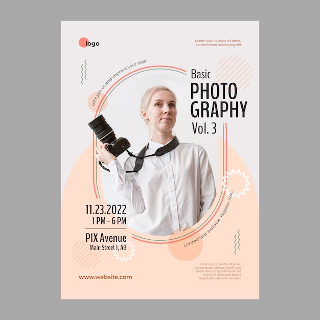 Poster fotografico a disegno piatto