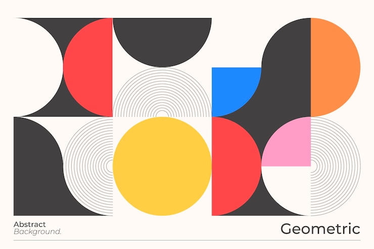 Vettore gratuito poster geometrico piatto