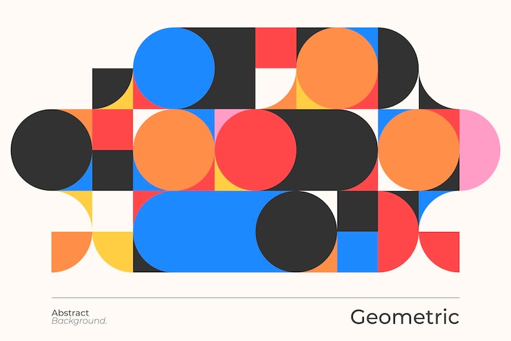 Vettore gratuito poster geometrico piatto