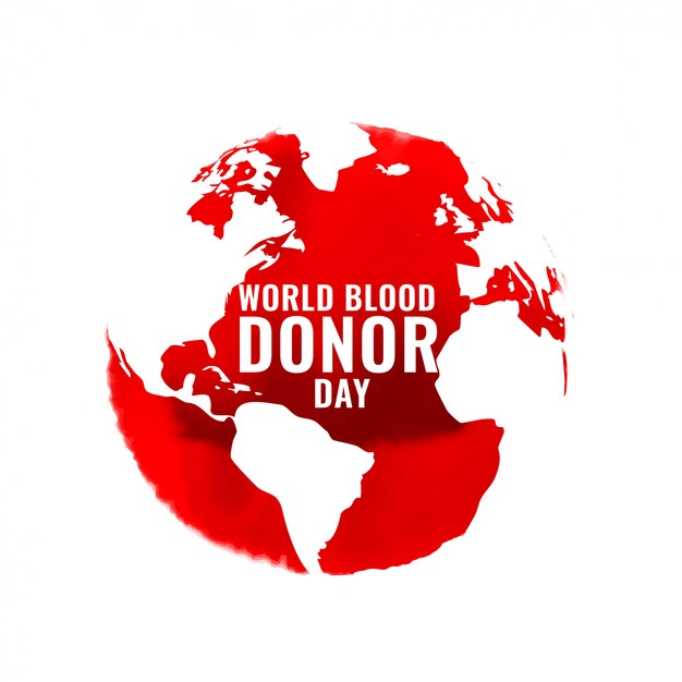 Poster internazionale di donazione di sangue con mappa del mondo