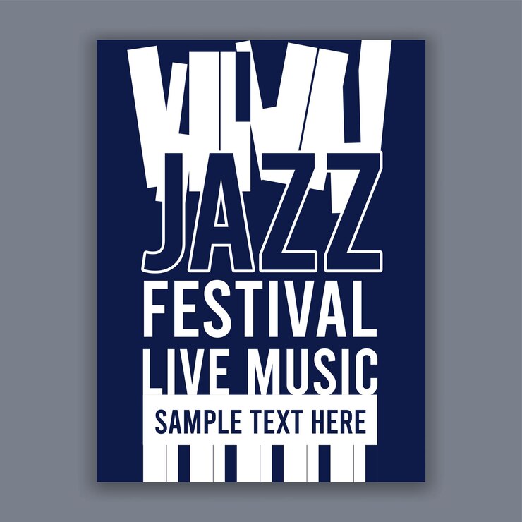 Vettore gratuito poster per jazz volantino banner moderno creativo per concerti di musica e festival illustrazione vettoriale
