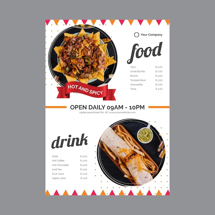 Vettore gratuito poster per ristorante messicano