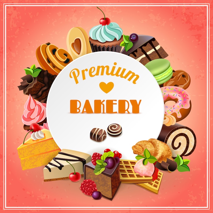 Vettore gratuito poster promozionale per pasticceria