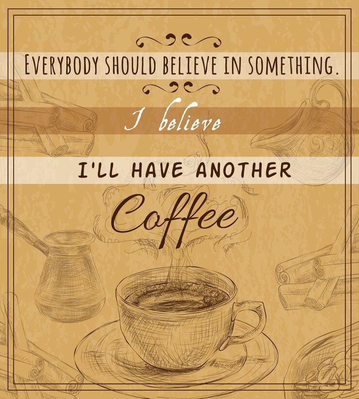 Vettore gratuito poster retrò set di caffè