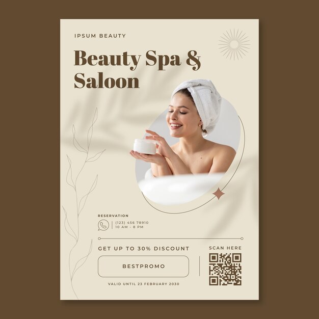 Poster spa design piatto