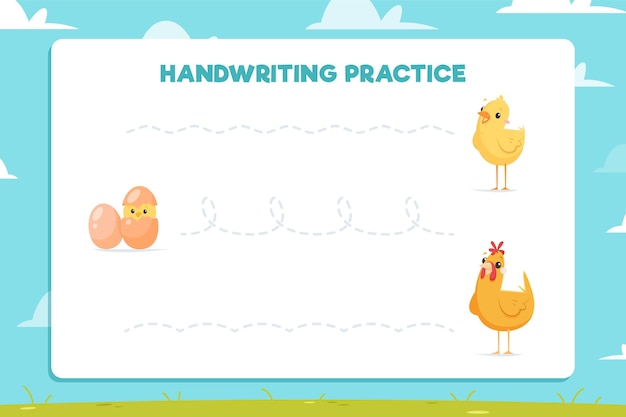 Pratica di scrittura a mano per bambini