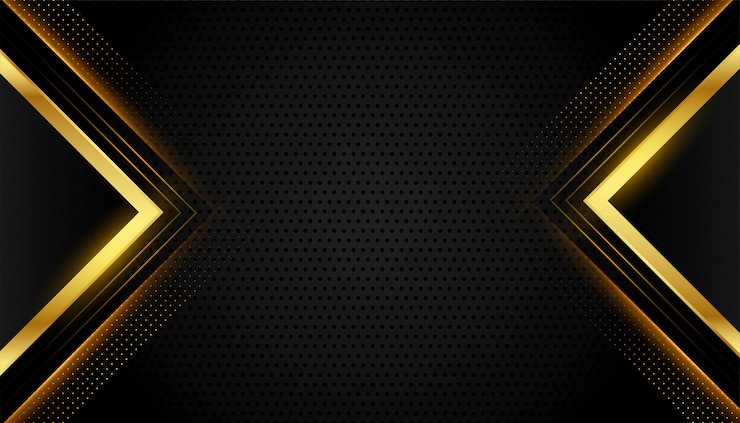 Vettore gratuito premium astratto sfondo geometrico nero e oro