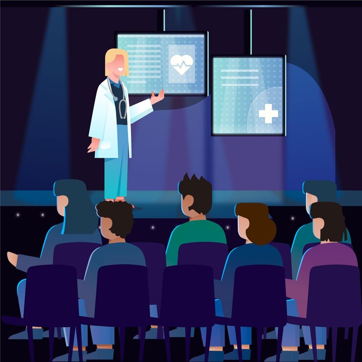 Vettore gratuito presentazione medica illustrazione piatta