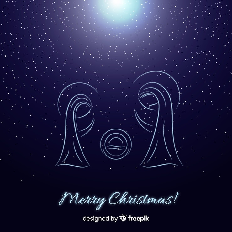 Vettore gratuito presepe di natale astratto