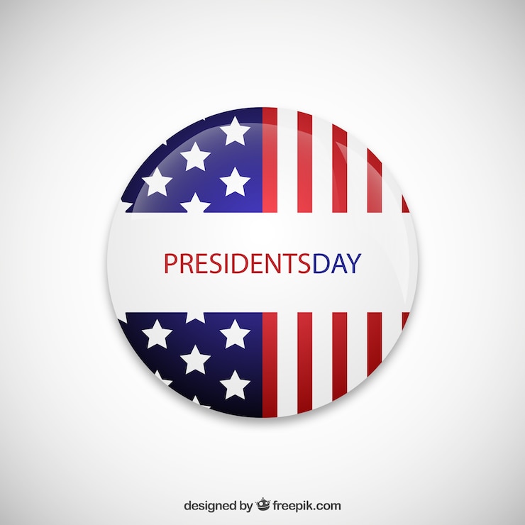 Vettore gratuito presidenti giorno distintivo